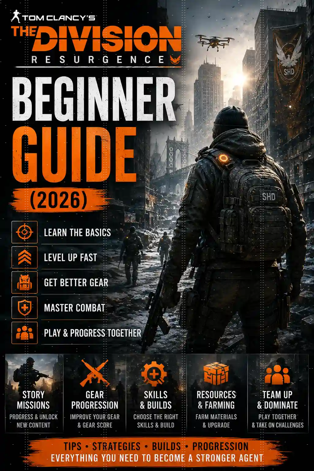 The Division Resurgence Beginner Guide 2026 with tips for leveling, gear progression, combat, and building your first Agent