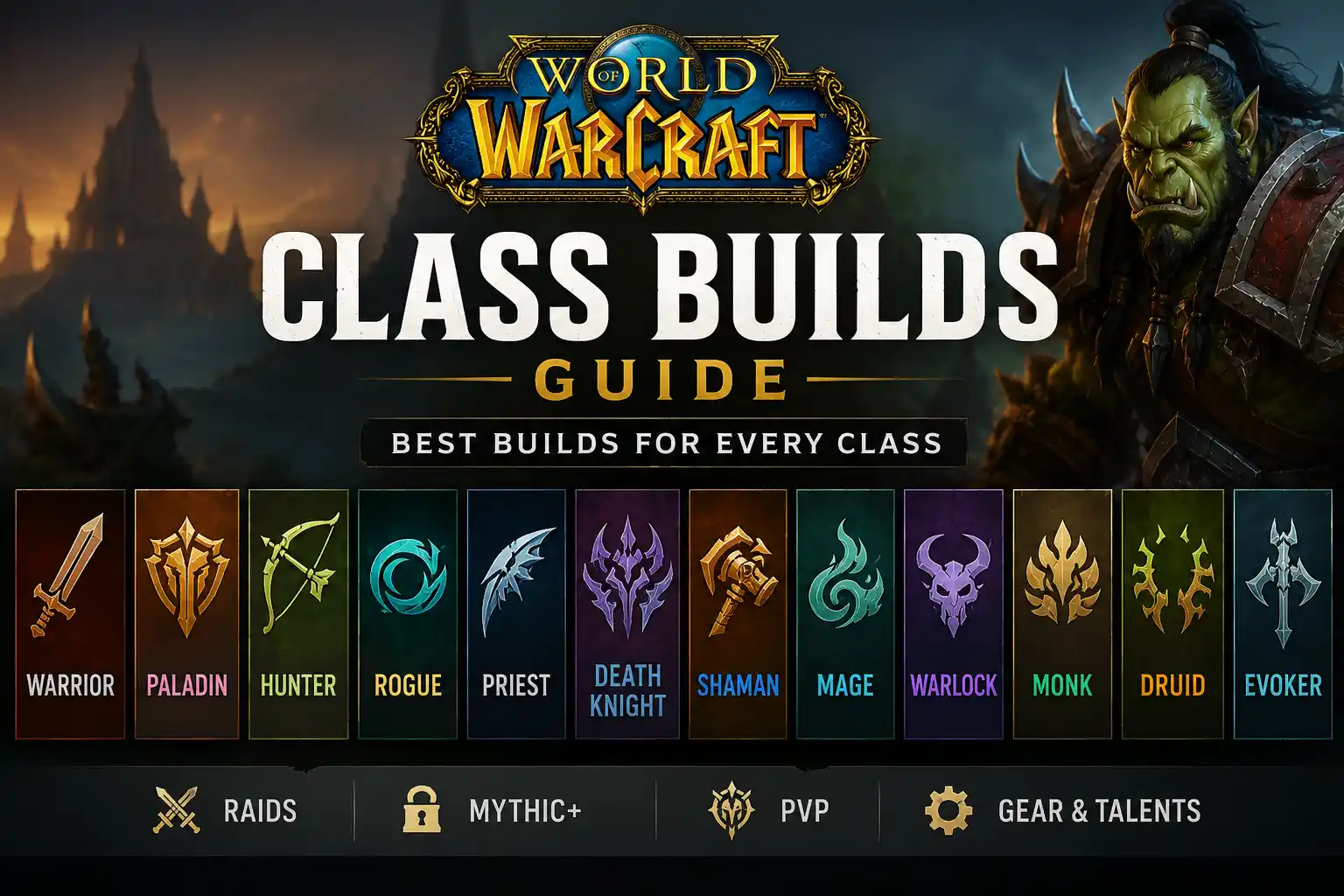 WoW Class Builds Guide featuring the best talent builds for every World of Warcraft class.