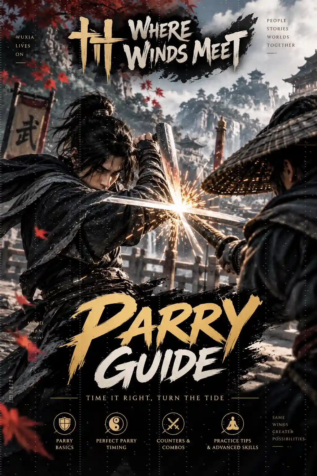 Where Winds Meet Parry Guide showing a sword parry during combat