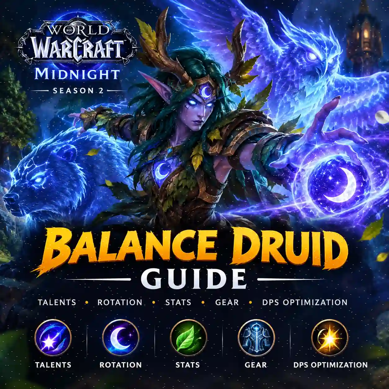 WoW Midnight Season 2 Balance Druid Guide with a Balance Druid casting astral magic